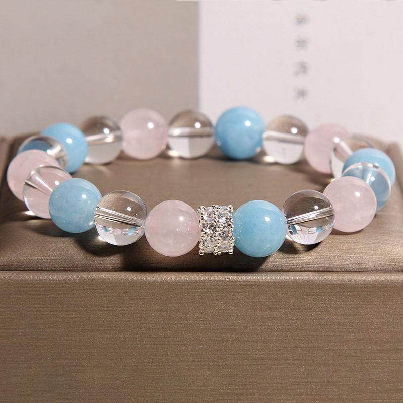 香港潮牌新中式海蓝宝水晶手链女轻奢小众高级感白水晶粉晶手串送,饰品/流行首饰/时尚饰品新,手饰/手串,淘宝优惠券,粉丝福利购,淘宝优惠卷