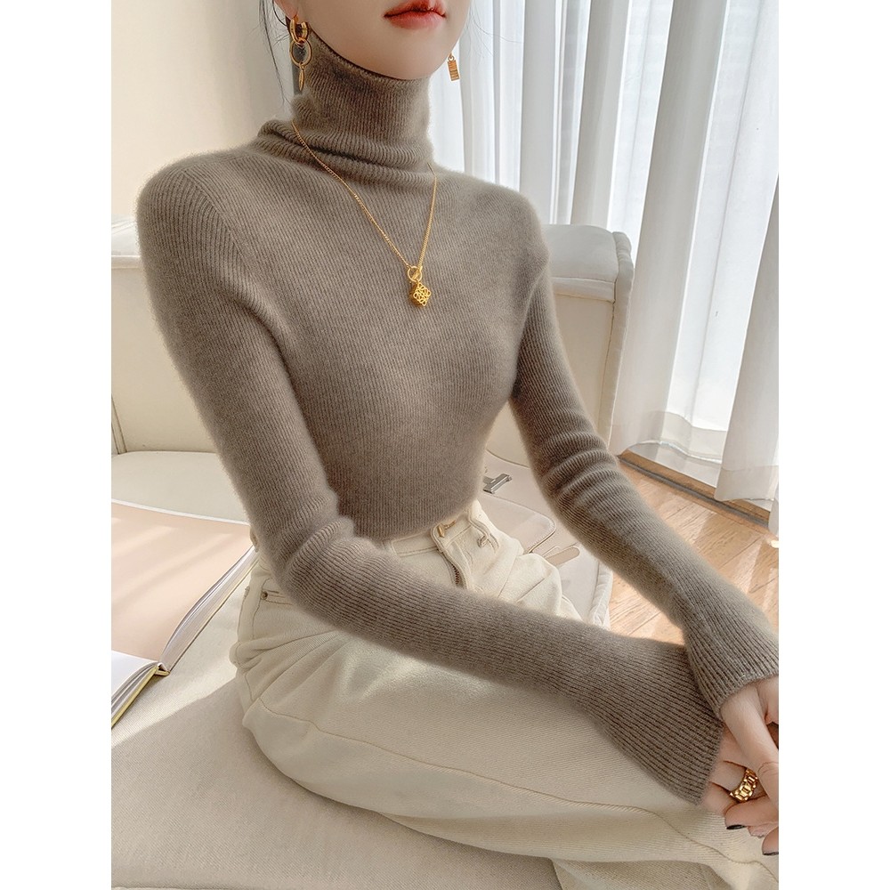 香港潮牌无缝紧身羊绒衫秋冬女修身毛衣显瘦针织打底大衣内搭高领,女装/女士精品,羊绒衫,淘宝优惠券,粉丝福利购,淘宝优惠卷