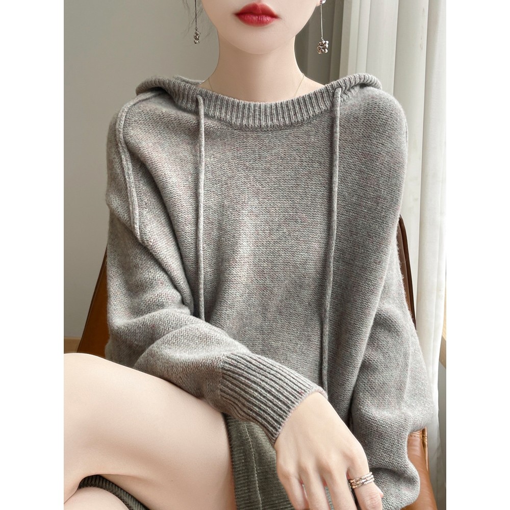 香港潮牌2025秋冬新款连帽100纯羊毛衫女士宽松慵懒加厚卫衣帽衫,女装/女士精品,羊绒衫,淘宝优惠券,粉丝福利购,淘宝优惠卷