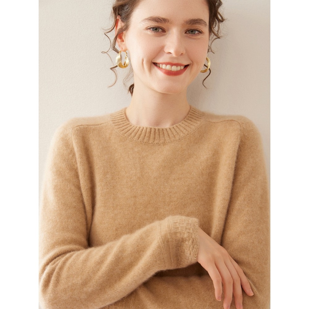 香港潮牌圆领花边袖马鞍肩套头毛衣25秋冬加厚羊绒衫女纯色山羊绒,女装/女士精品,羊绒衫,淘宝优惠券,粉丝福利购,淘宝优惠卷