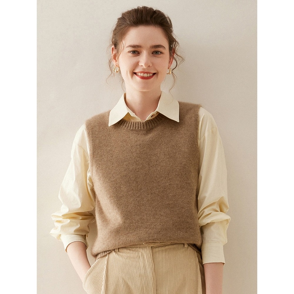 香港潮牌秋冬新款加厚纯色山羊绒衫女士圆领马甲叠穿背心坎肩针织,女装/女士精品,马夹,淘宝优惠券,粉丝福利购,淘宝优惠卷