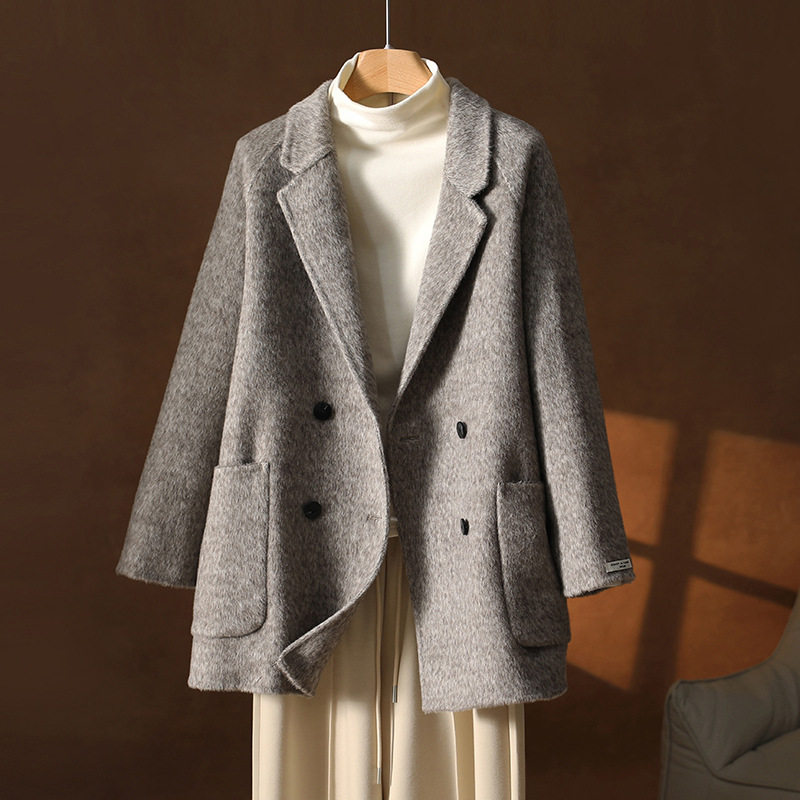 香港潮牌2025秋冬新款双面羊绒大衣中长款西装领女式毛呢外套小个,童装/婴儿装/亲子装,呢大衣,淘宝优惠券,粉丝福利购,淘宝优惠卷