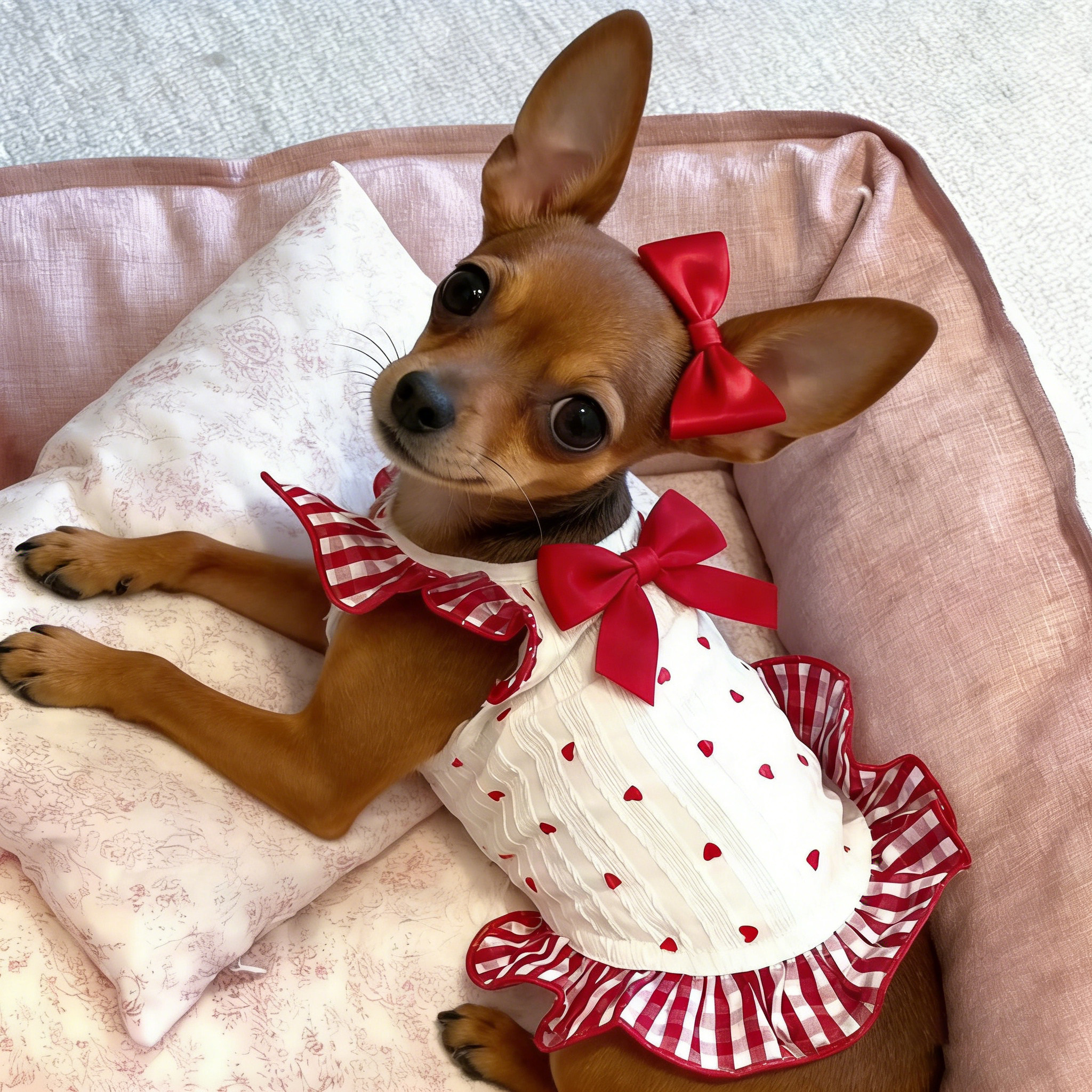 小鹿犬专用小狗裙子狗狗夏天薄款衣服宠物服装连衣裙小型犬狗衣服
