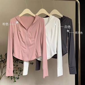 冰丝防晒衣女夏季薄款2025新款修身瑜伽服外套防紫外线紧身防晒服