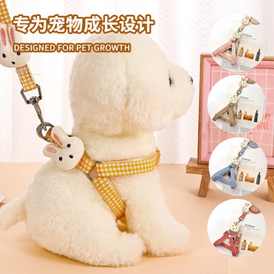 狗狗牵引绳小型犬狗链子遛狗背心式 狗绳子泰迪比熊宠物胸背带用品