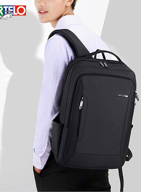 卡帝乐鳄鱼男士时尚休闲双肩包S09-黑色