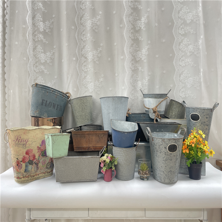 HUAXIA美式乡村田园风铁艺花盆