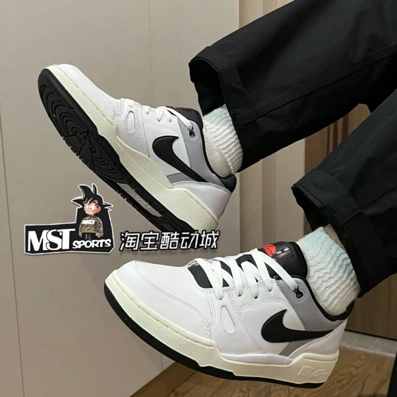 Nike耐克白黑灰系带男子低帮板鞋