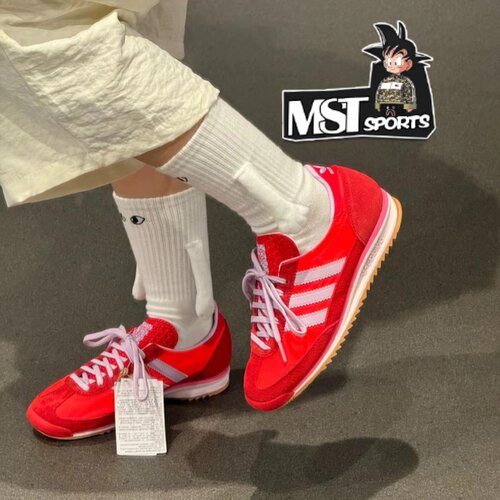 Adidas三叶草猩红SL72休闲T头鞋