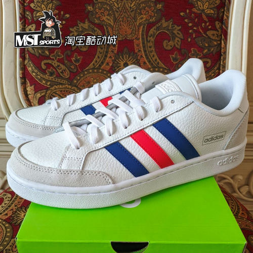 Adidas阿迪达斯经典白蓝红板鞋