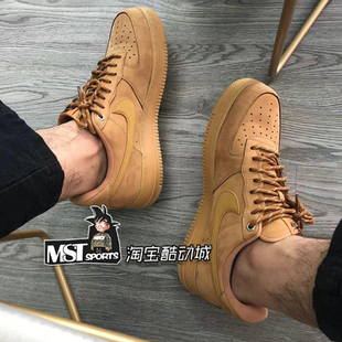 Nike耐克男鞋小麦色空军一号AF1男女运动休闲低帮板鞋CJ9179-200