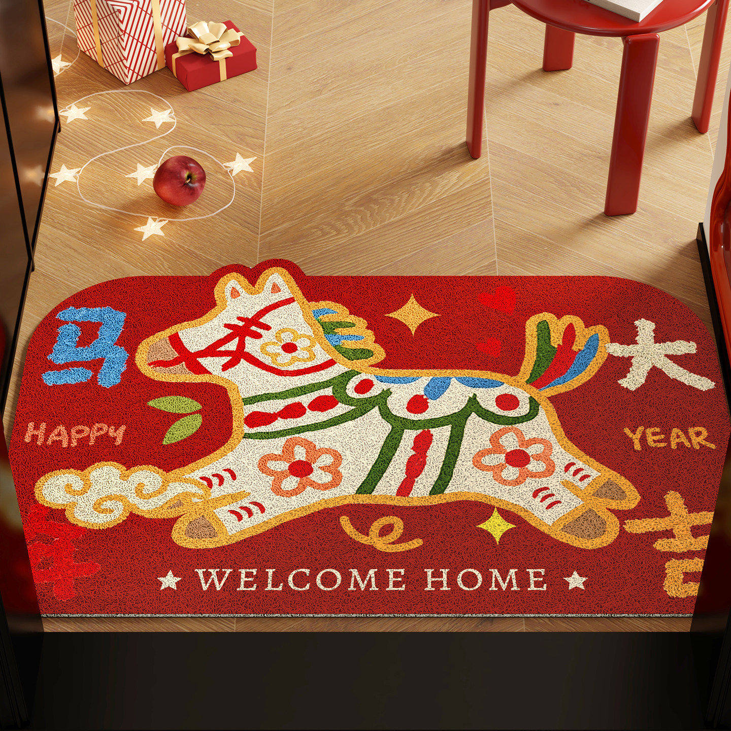 2026马年红色丝圈地垫新年装饰入户门专用地毯进门口入门脚垫门垫,居家布艺,入户地垫,淘宝优惠券,粉丝福利购,淘宝优惠卷