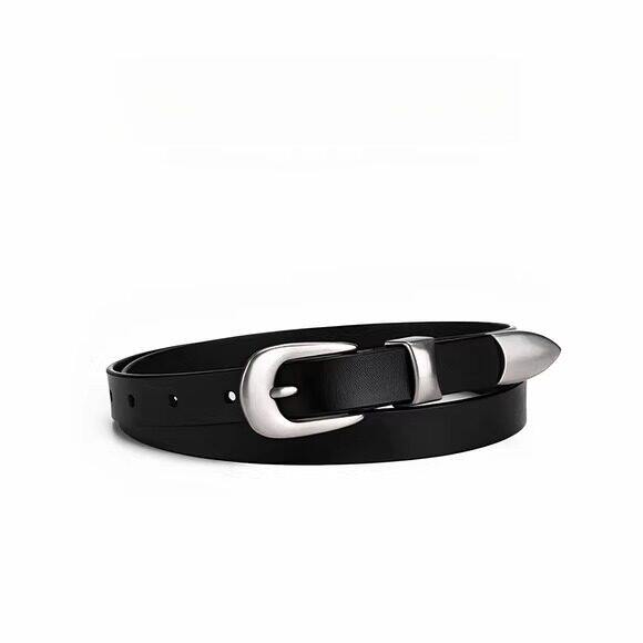 韩版简约休闲针扣细窄款皮带潮流小众设计感cleanfit腰带男女款