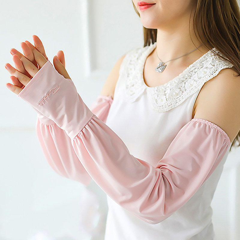 防晒冰袖女夏季防紫外线冰丝宽松袖套电动车薄款男式护臂手套潮