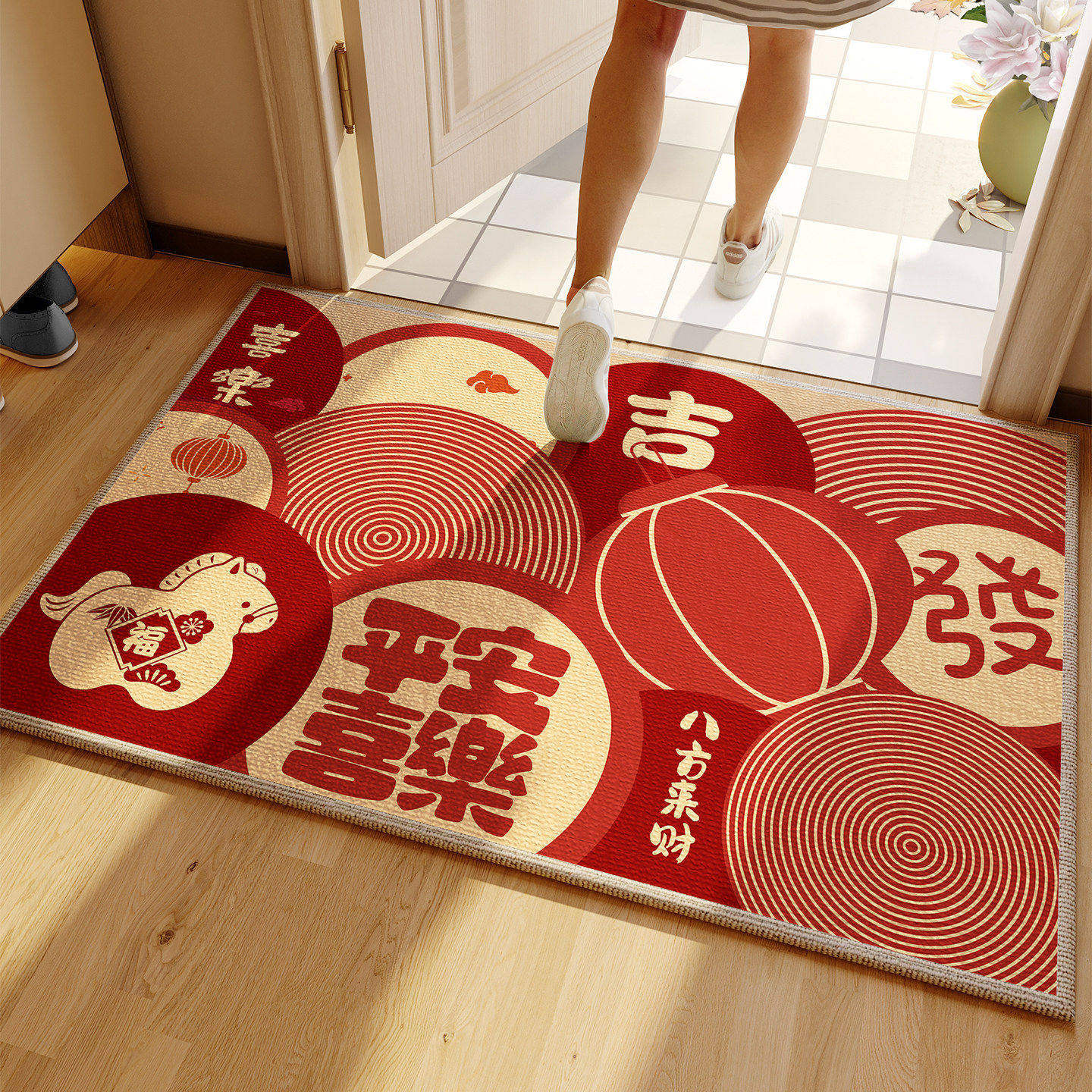入户门地垫丝圈进门垫出入平安红色搬家马年地毯新年春节门口脚垫,居家布艺,入户地垫,淘宝优惠券,粉丝福利购,淘宝优惠卷