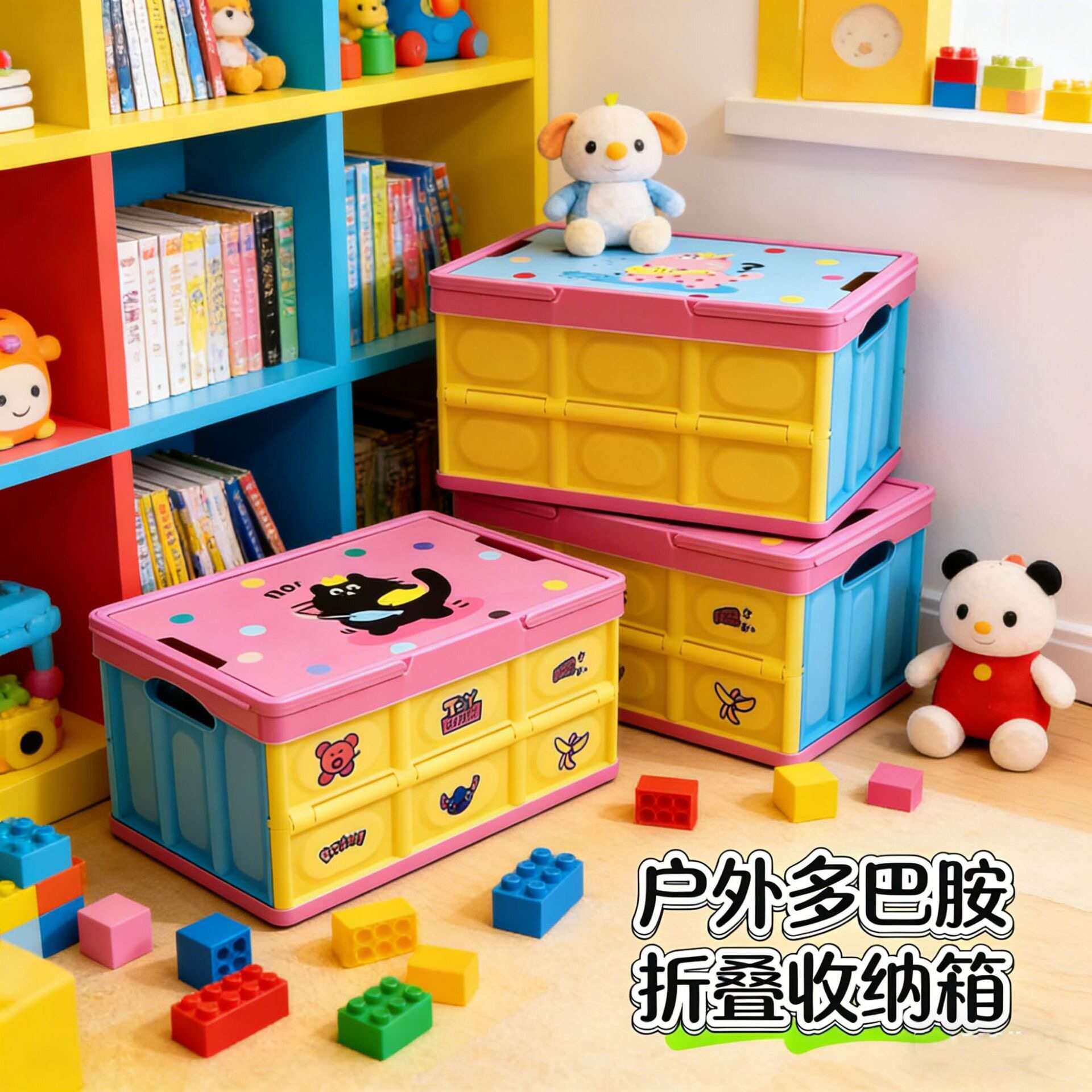 户外露营收纳箱卧室衣物塑料置物箱车载玩具整理箱杂物折叠箱