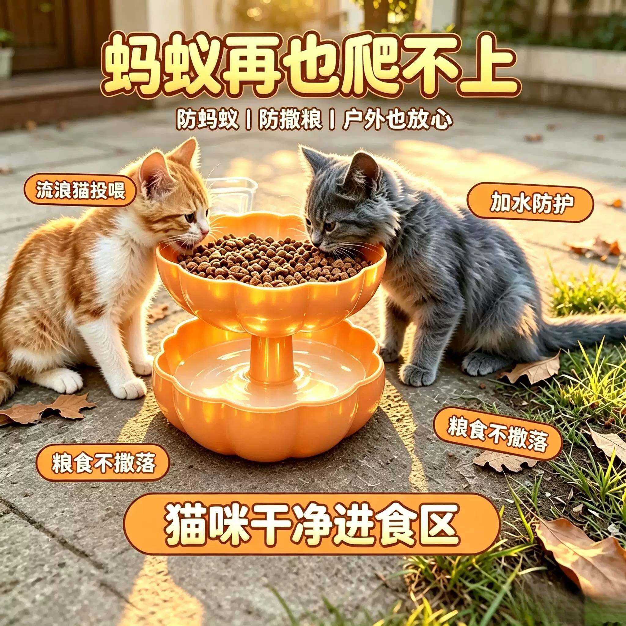 流浪猫喂食碗食屋防雨户外室外隐蔽环保耐用防潮防蚁防雪猫狗通用