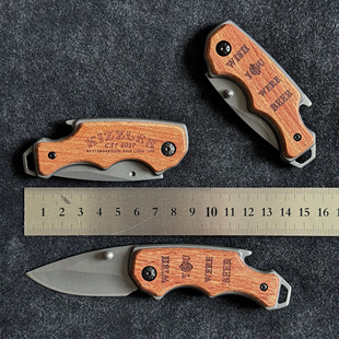 拆快递刀 Kizzles 户外多功能木柄折叠小刀 Opener 开瓶器 Knife