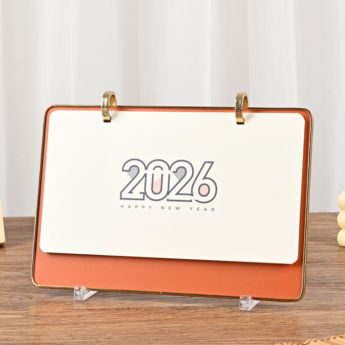 台历2026马年橙金活页日历定制