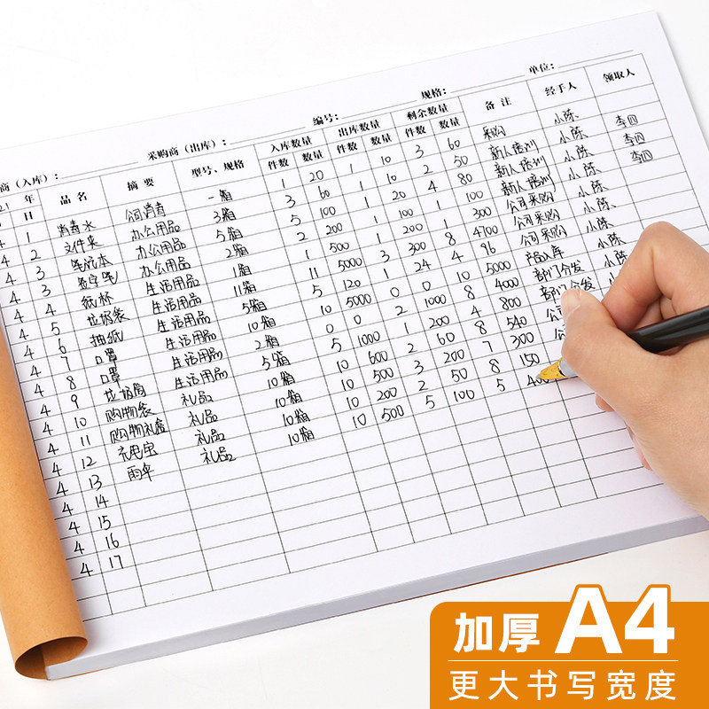 仓库出入库明细账本商品进货出货记账本通用店铺营业收入手帐服装店出