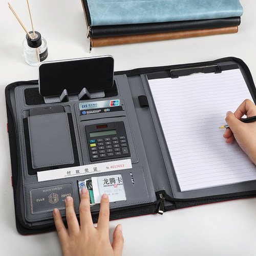 多功能笔记本子带充电记事本A4