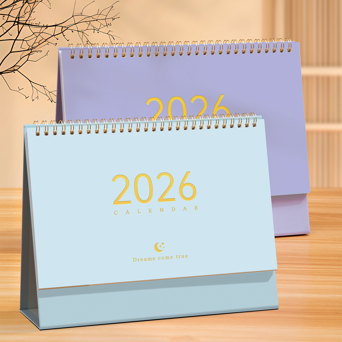 台历2026年新款老板办公室高档简约莫兰迪色系台历定制创意高级商务伴手礼桌面摆件公司可定制广告位专版logo