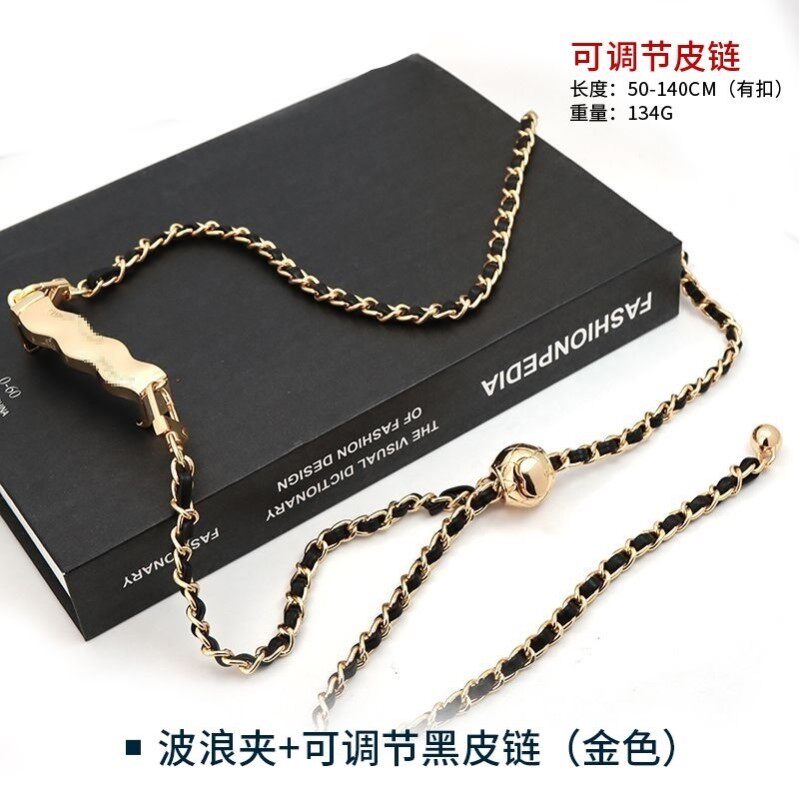 手机挂绳斜挎可背包金属链条可调节手机背夹挂脖波浪手机夹斜挎链