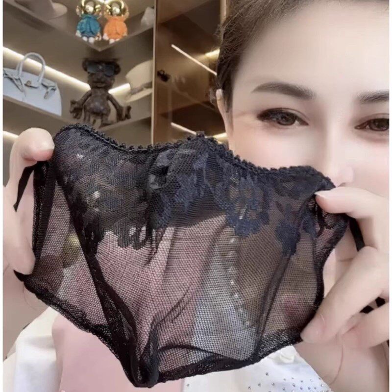 夏天雪纺防晒蕾丝面罩透气女轻薄