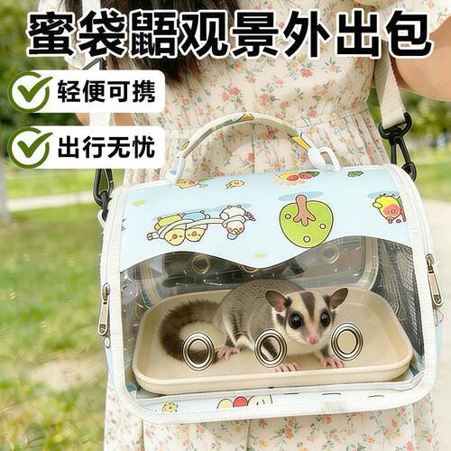 蜜袋鼯专用全景透明透气外带包