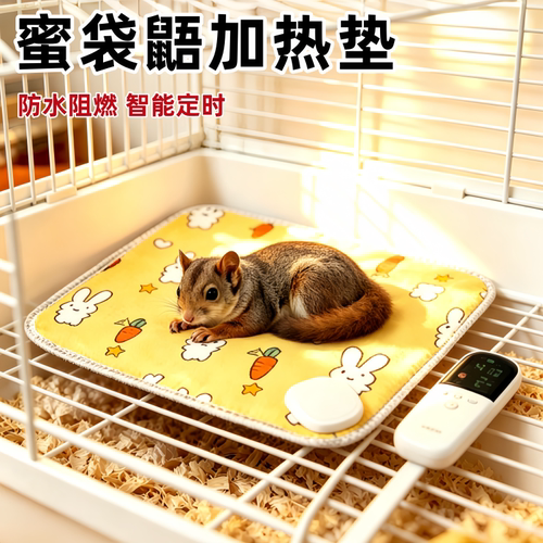 蜜袋鼯加热垫宠物仓鼠冬季专用恒温加温毯子花枝鼠兔子保暖电热毯