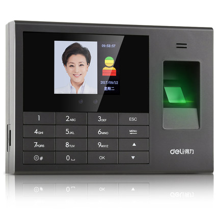 得力3765 3765C人脸指纹考勤机人脸识别指纹式签到机面部识别打卡