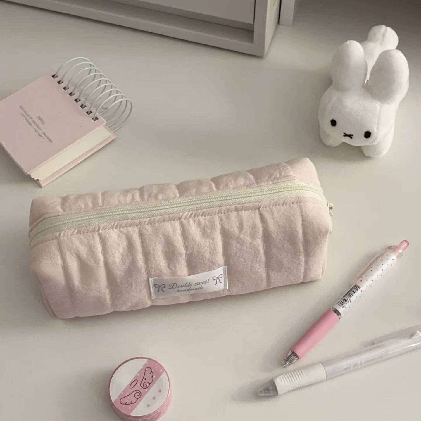 笔袋ins古早日系草莓奶油云朵笔袋可爱简约高颜值大容量铅笔收纳