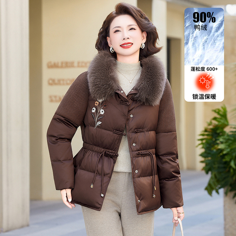 恒源祥官方正品2025年新款中老年羽绒服女妈妈冬装中式国风奶奶加