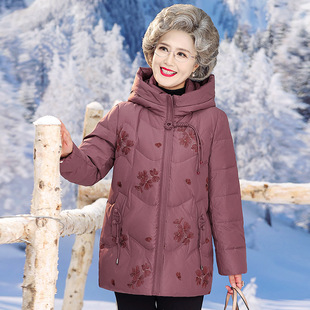 新款 恒源祥官方正品 羽绒服冬季 中长款 奶奶国风绣花洋 中老年妈妈装