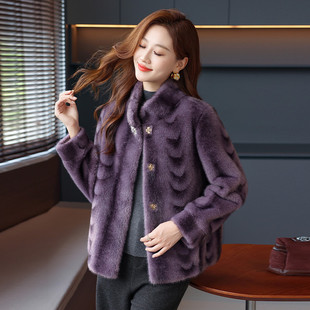 高贵中老年女加厚水貂 皮草外套新款 恒源祥官方正品 小个子妈妈冬装