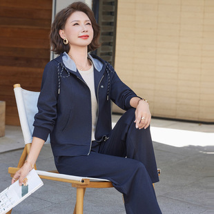 2025新款 连帽外套秋季 中老年女装 妈妈秋装 运动套装 恒源祥官方正品