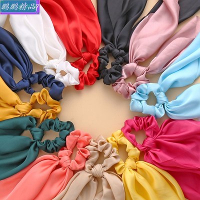 Hair ring tie ribbon Satin monochrome Silky Ms tie hair 女士