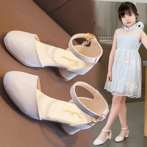 Girls' half sandals, fashionable princess shoes, summer kids