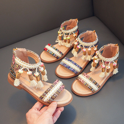 Girls' sandals, summer fashion, soft soled princess shoes,