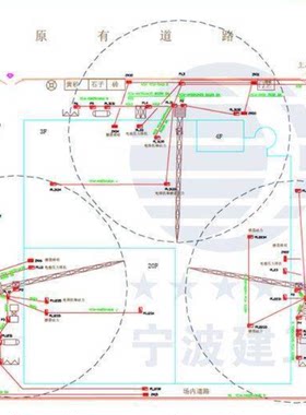 建筑行业工程施工现场地平面布置图临水临电规划CAD格式DWG
