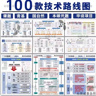 技术路线图本硕开题课题青基医学生物项目申请word可编辑PPT模板