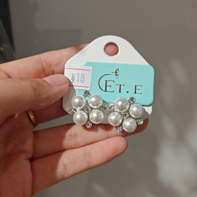 ETE日韩锆石珍珠日常百搭耳环