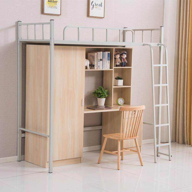 厂家供应学200*90*2校舍上床下 组合连体宿高桌低实木床生上下学