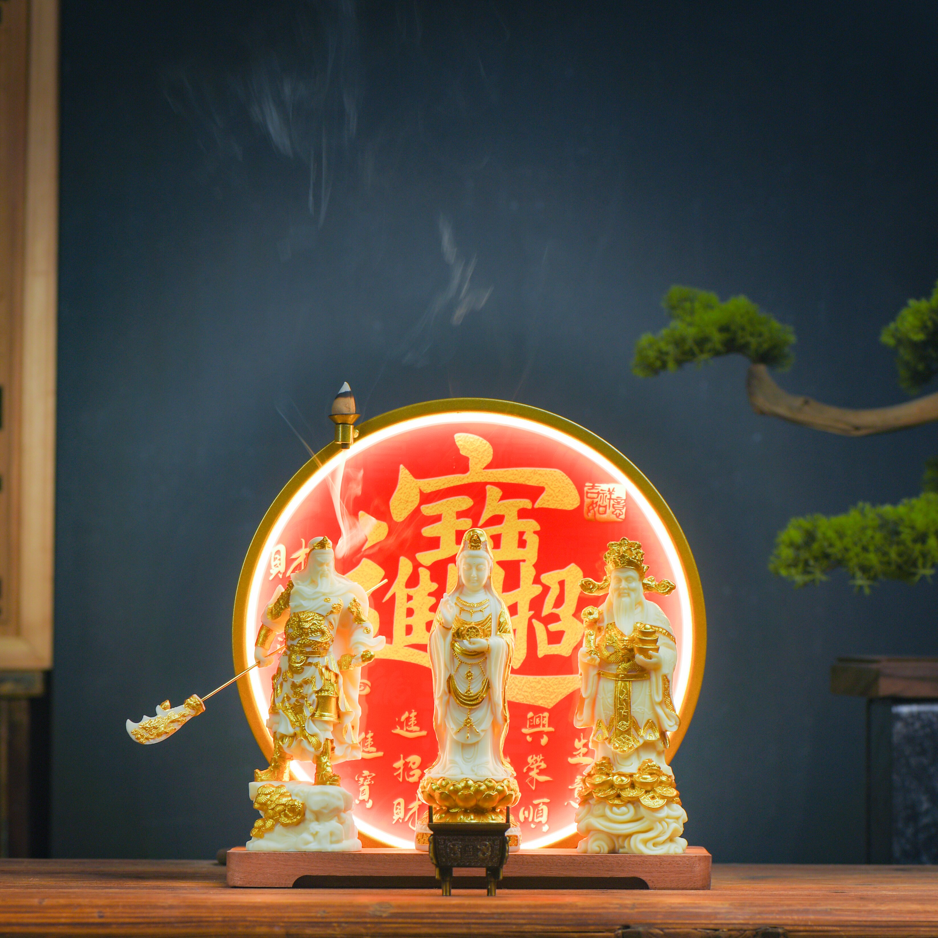关公观音菩萨财神爷神像家用供奉关二爷财神新中式保平安招财摆件