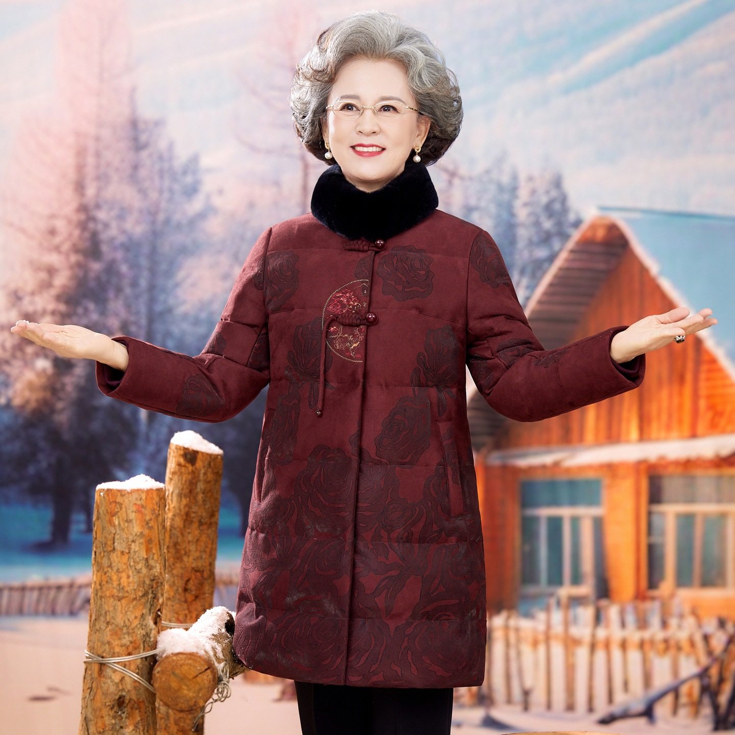 恒源祥新款高档妈妈冬季羽绒服老年人冬装外套女老太太中长款毛领,男装,中老年上装,淘宝优惠券,粉丝福利购,淘宝优惠卷