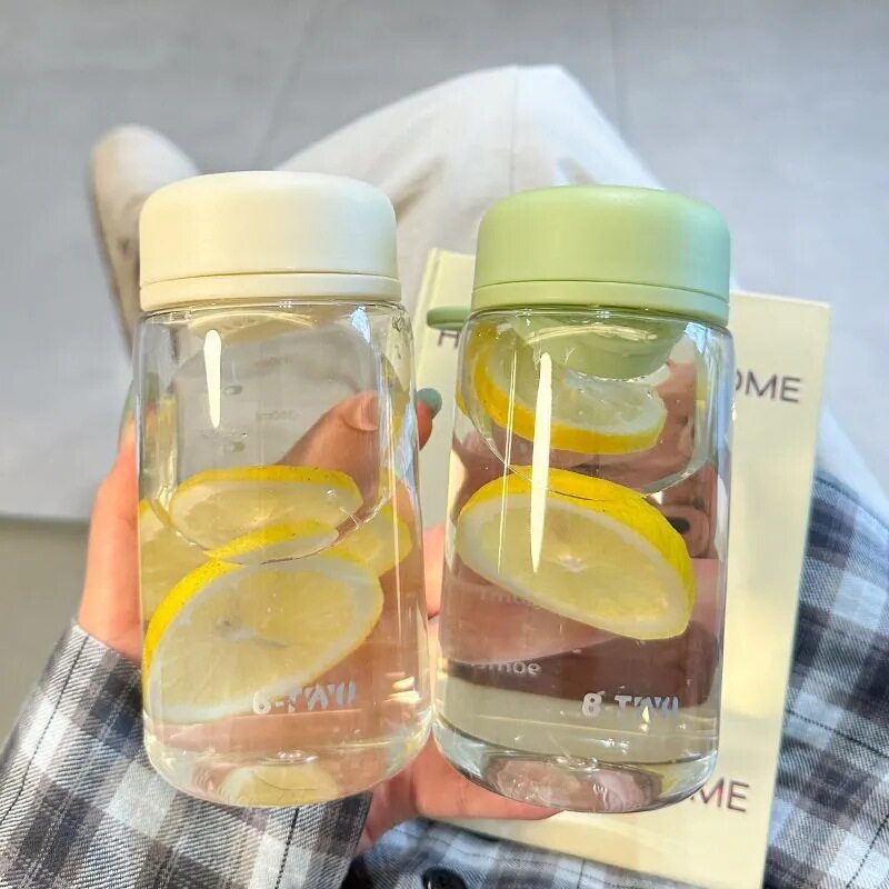 德国精工爆款女生杯子ins高颜值塑料透明茶杯便携带茶隔初高中学