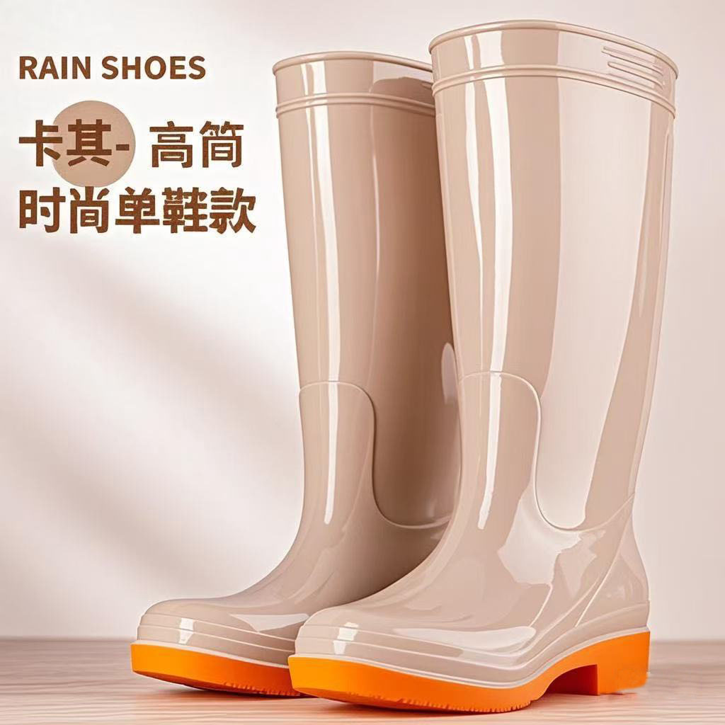德国精工外贸女士成人雨鞋高筒中筒防水防滑胶鞋加棉厨房工作雨靴