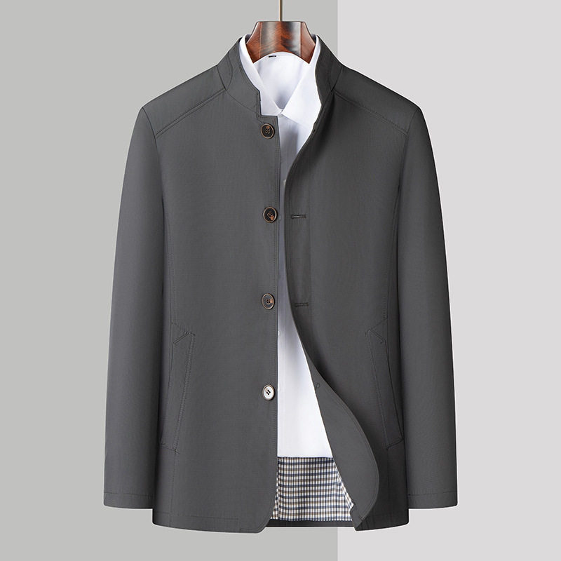 恒源祥男士深色立领简约纯色秋冬季休闲夹克男款中年商务外套上衣,男装,休闲西服,淘宝优惠券,粉丝福利购,淘宝优惠卷