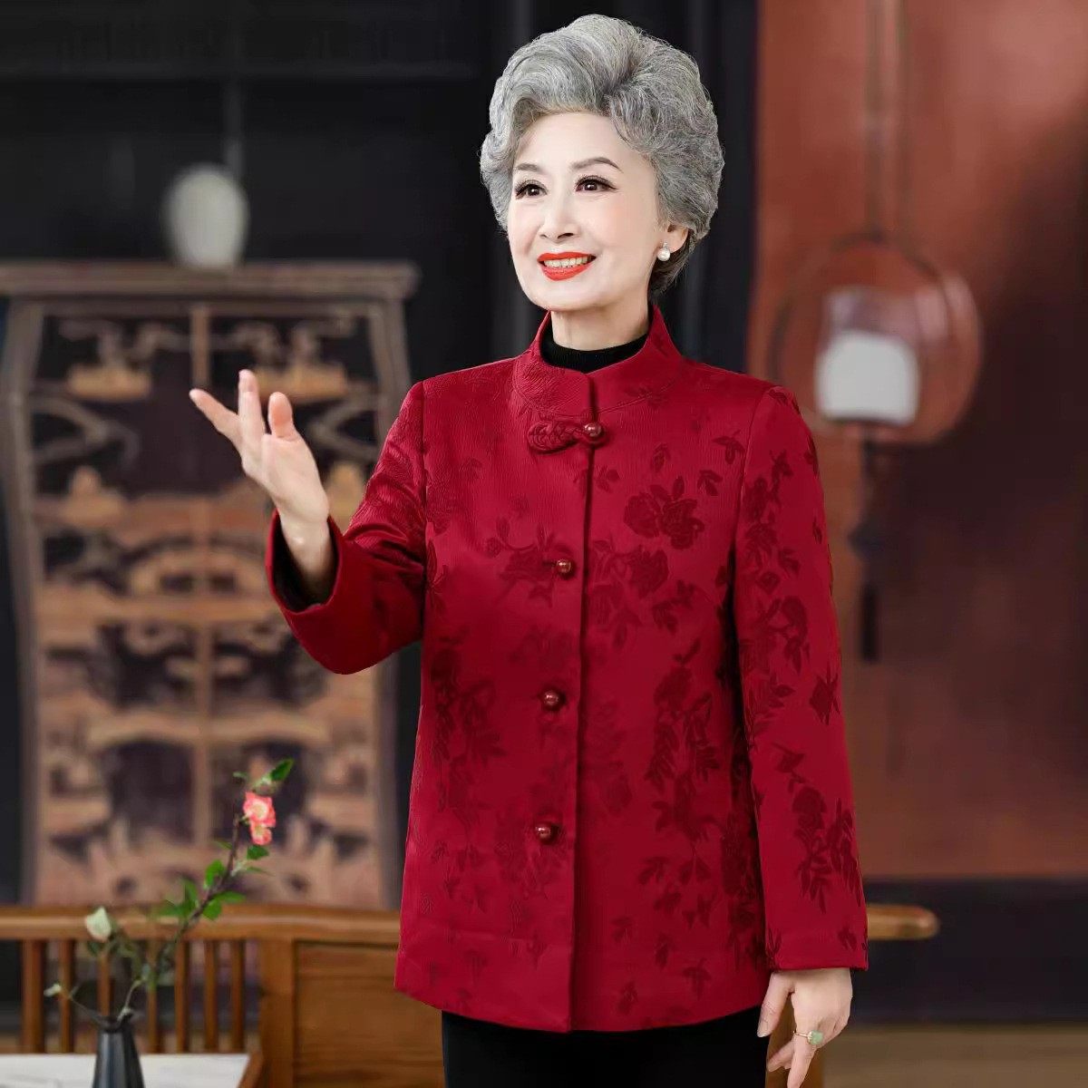 恒源祥老年人唐装女老太太中国风外套喜庆婚宴礼服妈妈春装60岁奶,男装,唐装,淘宝优惠券,粉丝福利购,淘宝优惠卷