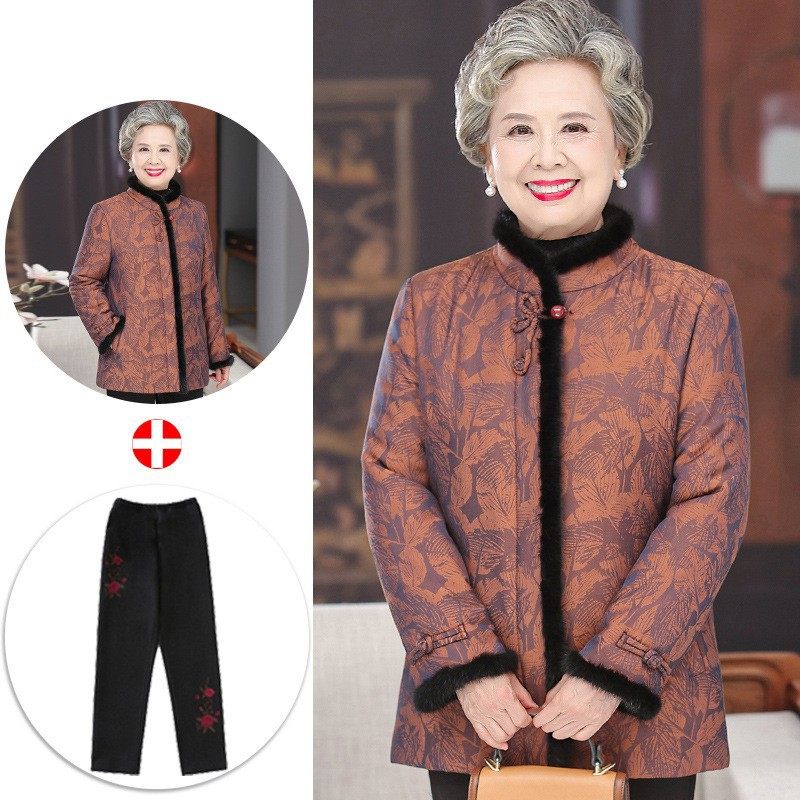 恒源祥中老年人冬装女奶奶水貂毛羽绒棉服高档妈妈款外套老太太唐,男装,唐装,淘宝优惠券,粉丝福利购,淘宝优惠卷